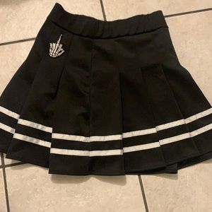 Black mini skirt.